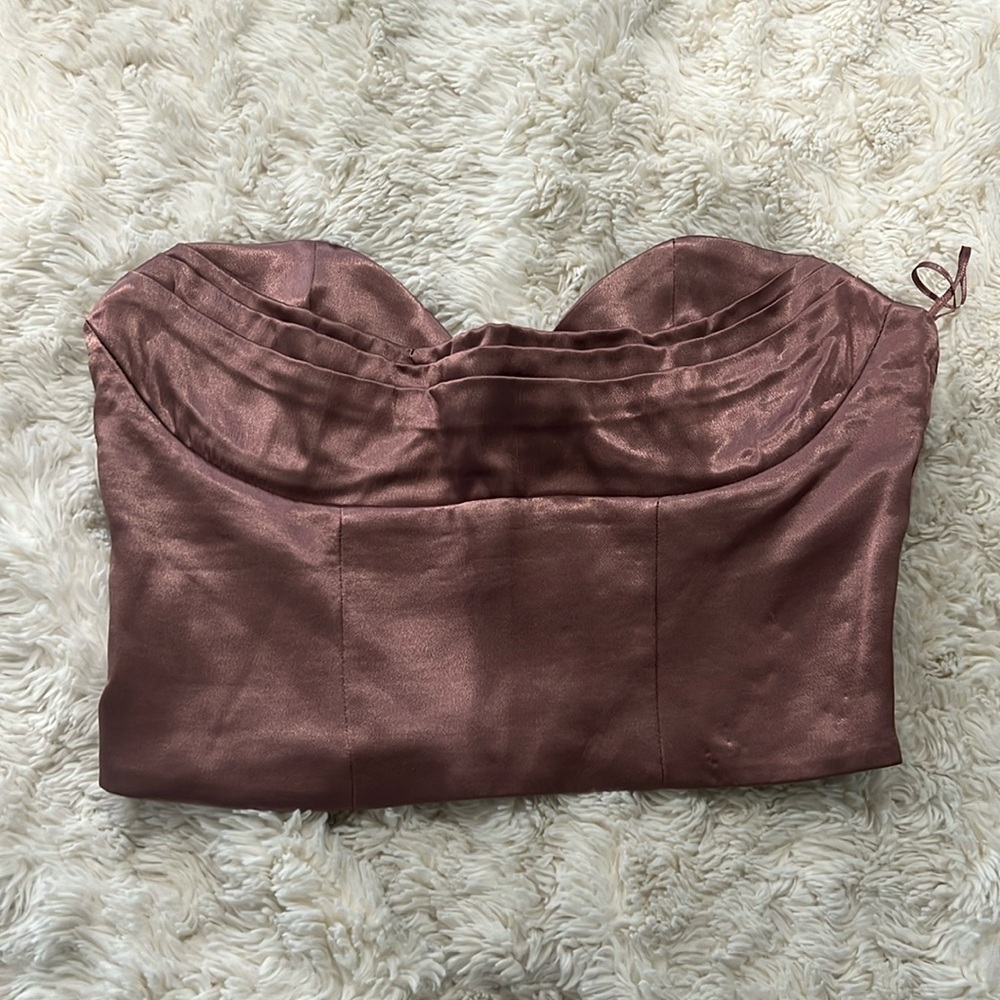 NWT ZARA satin crop top corset size small